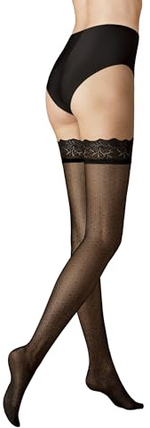 KUNERT Dam strumpebandshållare Lace Net Fashion 40 DEN, Svart 0500, 35-37