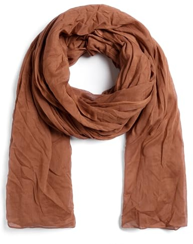 ALLEE DU FOULARD Bufanda Larga para Mujer, Turbante para Hombre - 100% Algodón - Talla 110 x 300 cm - Longitud 3 metros - Largo Pañuelo Ligero y Cómodo (Ardilla marrón)