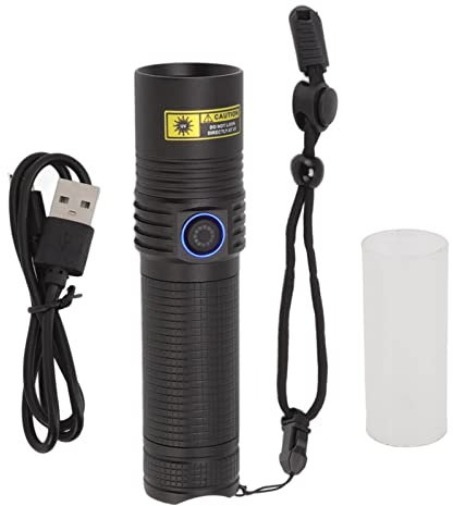 MUNEFE Lampe de poche UV 20W, lampe de poche UV lumière noire, lampe de poche à lumière noire Rechargeable par Usb pour la détection d'urine d'animaux de compagnie