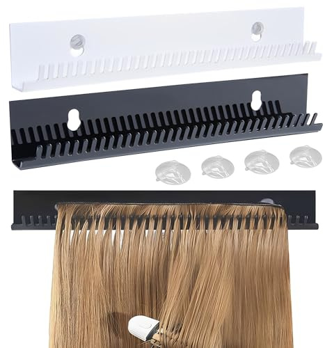 MZSX 2 pcs Support d'extension de cheveux, présentoir de couleurs de cheveux en acrylique, pour tresser et organiser cheveux, rangement portable