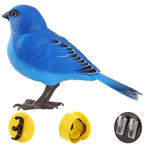 Obelunrp Juguete de pájaro Cantante, Sonido de 5.3 Pulgadas con batería y Aves de Canto activadas con Movimiento con ratón móvil, Juguete de pájaro simulación, Aves Falsas para niños