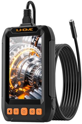 Endoscope with Light, 1080P HD Borescope with 8 Adjustable LEDs, 4.3 Inspection Camera with 16.4ft Semi-Rigid Cable, 8mm IP67 Waterproof Lens-Father's Day Gift&Cool Gadgets for Men