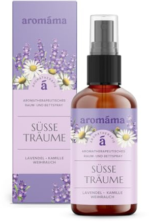 aromáma Sweet Dreams Aromatherapie Schlafzimmer- & Wäschespray Pillow Fragrance mit Lavendel, Kamille & Weihrauch-Ölen – Natürlicher Lufterfrischer & Raumspray für entspannten Schlaf, 100ml