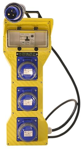ELETTROWATT - Quadro Elettrico da Cantiere 3kW IP65 | Portatile Professionale con 3 Prese 230V 16A e Interruttore Magnetotermico | Certificato CEE, Robusto, Affidabile e Impermeabile per Uso Esterno