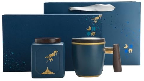 Tea Caddy Keramisk lös teförvaringsburk Kinesiskt teservis Hemmakontor med lock Filtermugg Tekopp Te Vattenkopp Separationskopp