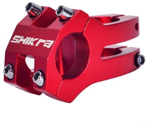 Dolvitrny Aluminiumlegierung für Fahrradvorbau, 25,4 mm Lenker, 35 mm Länge für Straße, hohler kurzer Vorbau, kompatibel mit 28,6 mm Gabel (rot)