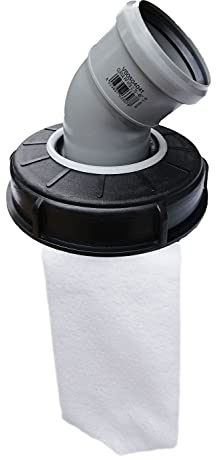FN-Technik IBC lid filter, rain water filter, lid DN 150 HT DN 75 needle felt, article: bend DN 75 45°