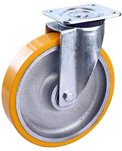 Pro-Lift-Werkzeuge 1 rueda giratoria de 600 kg cada una, revestimiento de poliuretano, diámetro de 250 mm.