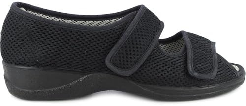 DOCTOR CUTILLAS, Mod. 21744, Zapatilla casa y Calle con velcros Ajustables, Tejido Adaptable, Color Negro (Negro, Numeric_39)