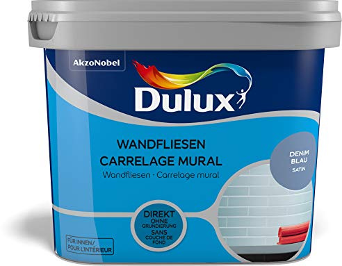 Dulux Fresh up Wandfliesenfarbe Satin, Denim Blue, 750ml