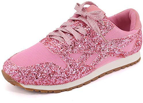 Sneakers Med Rosa Glänsande Paljetter (40)