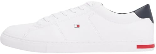 Tommy Hilfiger Sneaker Hombre Sneaker Essential Leather Detail Vulc Calzado, Blanco (White), 46
