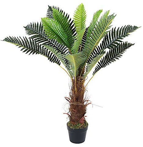 INMOZATA Artificial Trees Outdoors Cycas Palm Tree Areca Tree 90cm Phoenix Fern Tropcial Decorative Fake Plants in Pot for Indoor Outdoor Garden