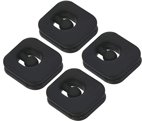 PATIKIL Tennis Vibration Dampener, 4 Pack Square-Shaped Silicone Shock Absorber Racket String Damping for Tennis Racquet, Black