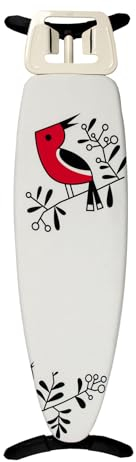 Tabla de Planchar YoungVIP - 116x35 cm, Tamaño Compacto, Ligera y Estable, Altura Regulable 92 cm, Patas Antideslizantes con Protector de Suelo, Funda 100% Algodón con Relleno, Fabricada en Europa