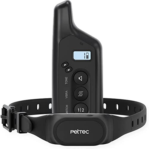 PetTec Collare di addestramento per cani con vibrazione e segnale acustico, telecomando a 300 metri, batteria ricaricabile e impermeabile IPX7, 16 livelli di intensità della vibrazione