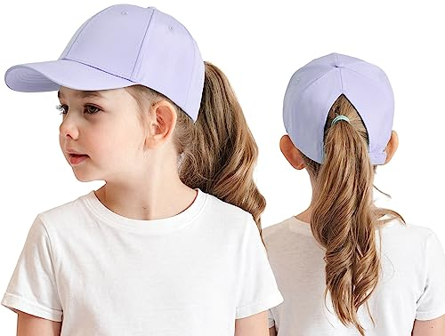 Cysocool Kinder Pferdeschwanz Baseballkappe 3-8 Jahre Mädchen Jungen Golf Visor Basecap Hut Sonnenblende Hut UV-Schutz Schirmmütze Sommermütze Junior Sommerhut Tennis Kappe Sonnenhut Visier UPF 50+