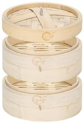 Vaporera De Bambú Hecha A Mano,2 Niveles/3 Niveles Cesta De Vapor De Bambú Chino Cocción De Alimentos Con Tapa Para Verduras,Albóndigas Dim Sum,Bollos,Pollo Pescado Y Carne,9 Tamaños