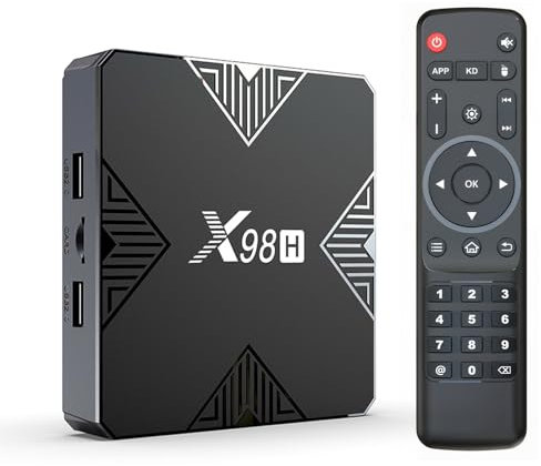 Android 12.0 TV Box, LEFFOT X98H 4K UHD TV Streaming Media Player, 2 Go RAM 16 Go ROM, Smart Boitier Android TV with HDR10, 2.4G/5G Dual-Band Wi-FI 6, BT 5.0, Allwinner H618 Quad Core Arm Cortex A53