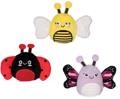Fringe Studio Plush Dog Toy Set – “WE’RE SUPER FLY” 3-Pack Insect-Themed Toys with Squeaker & Crinkle – Cute Plush Dog Toys for Small Dogs – Ladybug, Bee, Butterfly – Pet Shop Collection