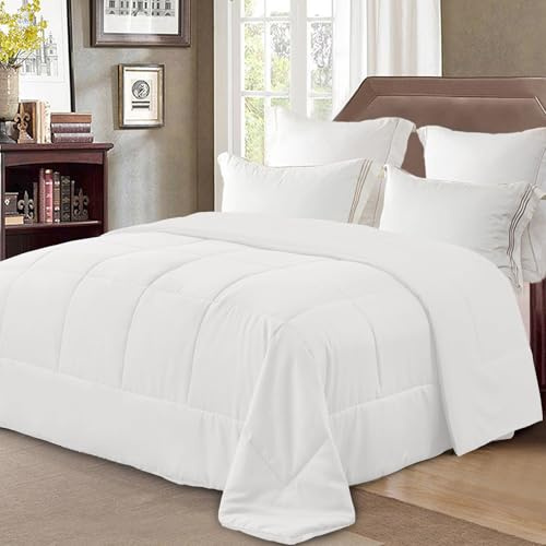 Exclusivo Mezcla Edredón para Cama 90, Edredón Nórdico Suave, Reversible y Transpirable, 220 gr/m² en Microfibra, Adecuado para Verano, Blanco (155 x 220 cm)