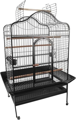 Flamingo Cage pour Perroquets Paros Anthracite – 125x92,5x173,5 cm – Volière Spacieuse