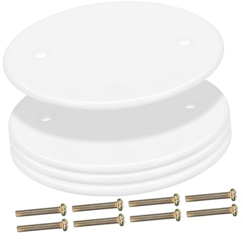 HONITANO 4pezzi Piastra Di Copertura Rotonda Bianca Per Soffitto e Muro Copri Foro Elegante e Facile Da Installare Design Minimalista e Resistente Per Interni