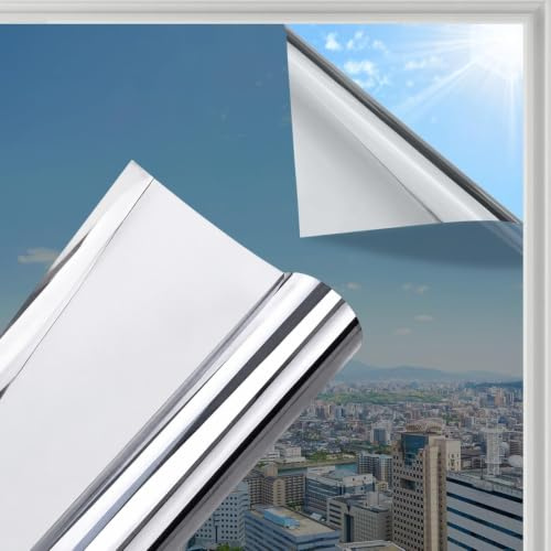 Film de protection solaire pour fenêtre - 45 x 400 cm - Opaque de l'extérieur - Film autocollant en verre dépoli - Film de protection UV pour fenêtre - Pour salon, chambre à coucher, bureau