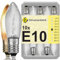 10x Spitzkerzen E10 16V 3W Ersatzbirne Glühbirnen Topkerze für Lichtbogen und Schwippbogen 2200K