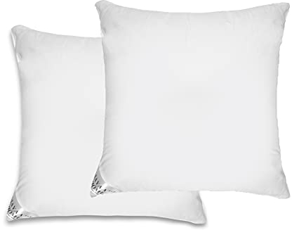 Mayaadi-Home 2er Set Premium Kopfkissen 80x80 cm | 1600g Füllung, 3 Kammern Daunenkissen + Federn | 100% Natur Bezug aus Baumwolle | Made in Europe | HS16