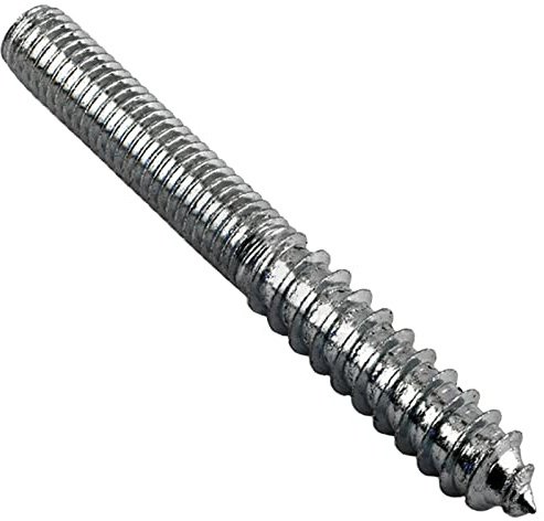 M8 WOOD TO METAL DOWELS WALL HANGER BOLTS FURNITURE FIXING ZINC (4, 90mm)