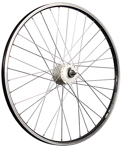 26 Zoll Vorderrad Alu Hohlkammerfelge YAK19 Shimano DH-C3000 Nabendynamo Schwarz