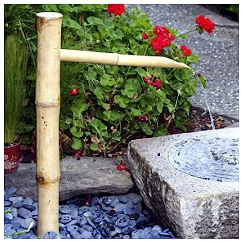 Bamboo Feng Shui Water Fountain Outdoor Japanese Garden Feature Spout And Pump, Feng Shui Zen Water Fountains, Garden Decor for Indoor Outdoor Backyard Lawn