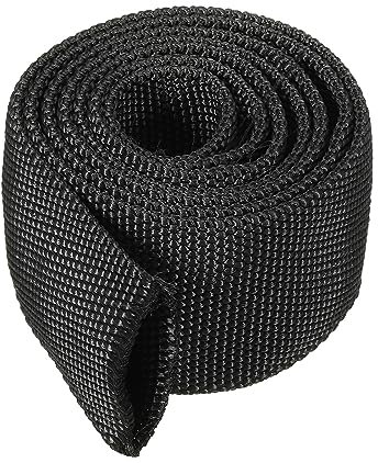 PATIKIL 28 mm ID x 1 mètre Nylon Protection Tuyau Manchon, Câble Couvercle Gaine Protection pour Soudage Tig Torche Hydraulique Tuyau, Noir