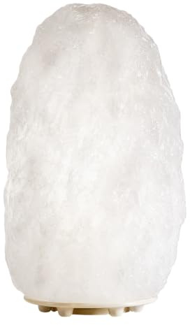 LENCARTA Salt Lamp White Himalayan Rock Salt Healing Crystals 100% Authentic Hand Crafted | LED Home Decor Dimmable Brightness | for Home Bedtime Nightlamp Base| USB Powered 1-2 KG