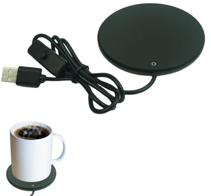 Coffee Mug Warmer USB for Desk Tea Coffee Milk Cups Mugs Smart Electric Beverage Warmer Coaster Drink Mug Cup with LED Backlit Display for Home Office Heat Plate USB Heating (Black)