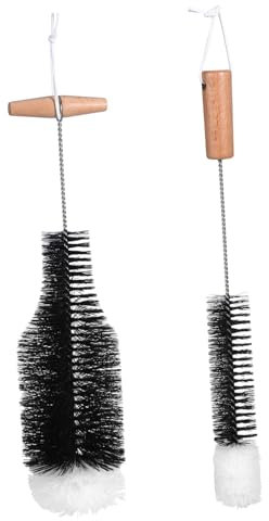 Zerodeko 2 Piezas Cepillo para Limpieza de chimeneas Kit de Limpieza Estufas de pellets Limpiador de Estufas de pellets Cepillo para Estufa de Tienda Cepillo de Chimenea de Madera Black