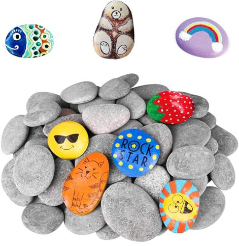25 Pezzi Pietre Piatte da Dipingere Rocce Naturali per Disegno e Decorazione per Acquario e Giardino