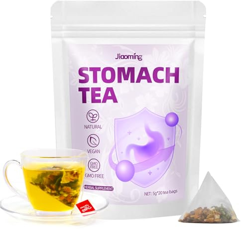 Jiaoming Natural Stomach Tea for Men & Women, with Hericium Erinaceus, Cloves & Seabuckthorn, Support Daily Nourishing and Digestive Herbal Teabags