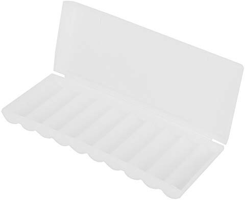 FTVOGUE Batterihållare Plast Batterifodral för 10 X Celler Vit Transparent Organizer Behållare Lätt Förvaringslåda för Hem Workshop Reseanvändning