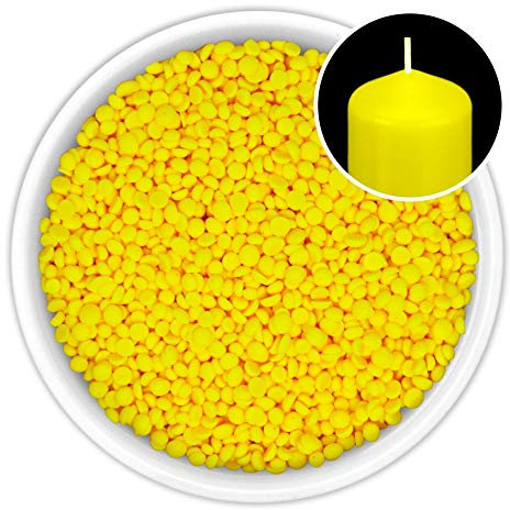 DistrEbution 100 g Wachsfarbe/Grundfarbe zum Tauchen, Kerzenfarben Neon Serie, Made in Germany (Neongelb)