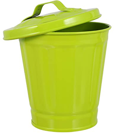 iplusmile Creative Tabletop Trash can with Lid Small Desktop Waste Bin and Flower Pot for Home Office Bedroom Use