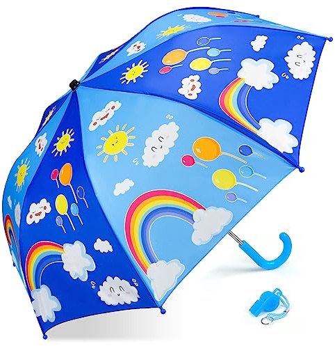 EAONE Kids Umbrella, Windproof Auto Open Stick Umbrellas for Rain Toddler Girls Boys