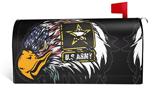 ASEELO US Army Cool Bandiera Americana Aquila Magnetica Cassetta Postale Copertura Giardino Cortile Decorazione Della Casa per Esterni Dimensioni Standard 40 X 52,8 cm