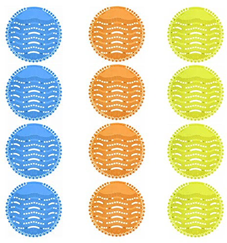 Gobesty Urinal Screens Deodorizer, 12 Packs Urinal Screen Splash Mats, Urinal Mats Anti-Splash, Urinal Screen Deodorizer Mats, Odour Neutraliser Urinal Splash Guards for Men’s Toilet, Bathroom, School