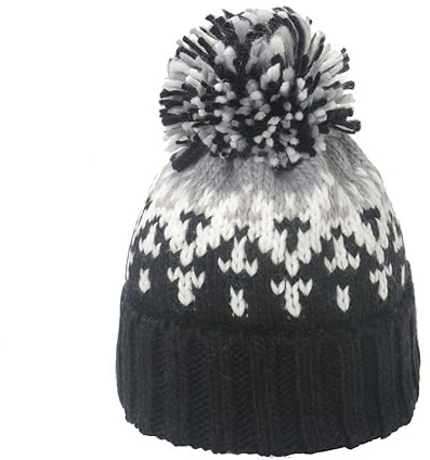 LUMoony Gorro de punto, 1 gorro de invierno, multicolor, con pompón, gorro de invierno, gorro de pompón, gorro de punto acrílico para hombres y mujeres, gorro de punto forrado con forro polar