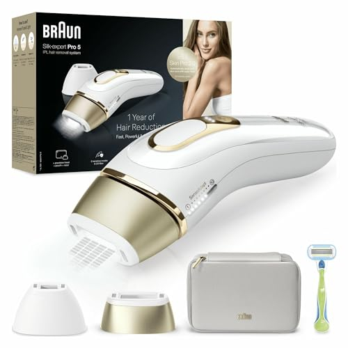 Braun Epilatore Luce Pulsata Silk·Expert PRO 5, Epilazione A Casa Tua, con Custodia, Rasoio Donna Venus, 2 Testine, PL5152