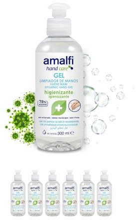 Avilia Set 6 Gel Igienizzanti Mani da 300ml - Ideali da Portare in Viggio o in Borsa per Uso Quotidiano con il 78% di Alccol Elimina Germi e Batteri Lasciando la Pelle Morbida e Delicata