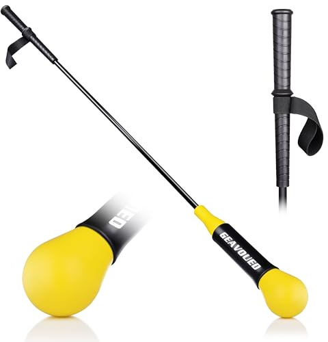 GEAVOUED Baseball Hitting Trainer，Baseball Hitting Stick for Beginners to Practice Swing or Pro Players Warm Up，Baseball Training Equipment for One-On-One Coaching (Baseball Swing Trainer, Yellow)