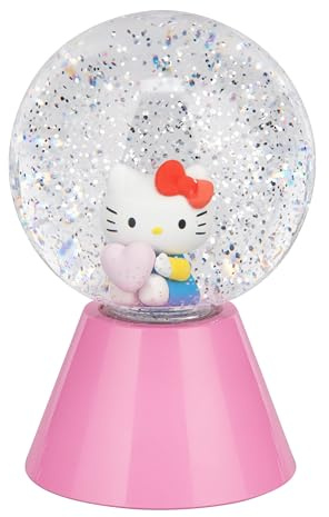Paladone Hello Kitty LED-glitterboll, officiellt licensierad färgskiftande upplyst snöglob för barn, tonåringar, flickor, kvinnor Sanrio-gåvor, kompakt design